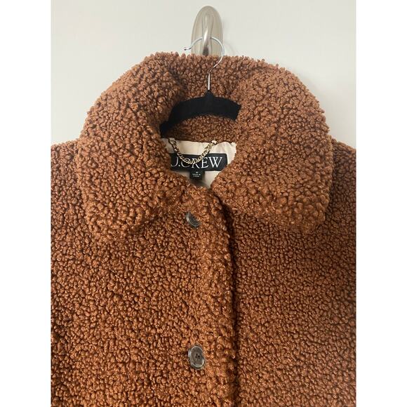 J. CREW COAT TEDDY SHERPA BROWN MEDIUM - Picture 8 of 15
